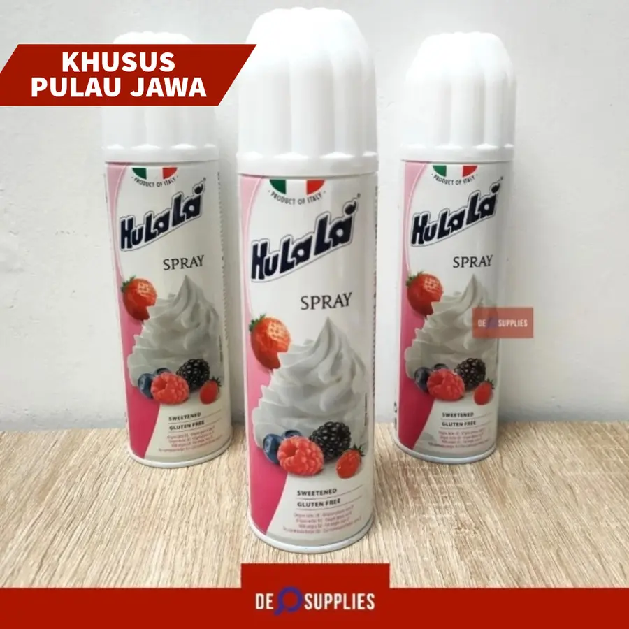 Hulala Whipping Cream Spray 250gr - Krim Whip Whipped Cream Semprot Whipcream Kue Minuman