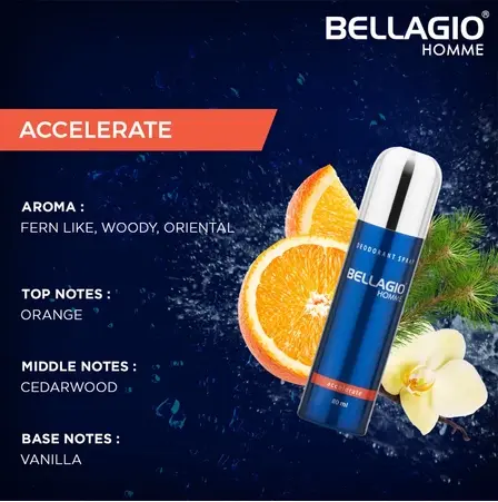 BELLAGIO Homme Deodorant Spray / Deo Semprot Pria 175 ML