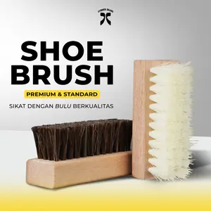 Sikat Sepatu Shoe Brush Standard Premium Leather Shoe Dust Cleaner Sikat Bulu Kuda, Sikat Nilon Pembersih - Summer Shoes Care
