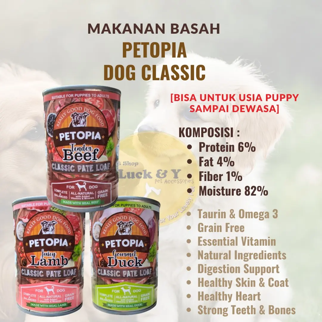 Dog Food Kaleng Petopia Segala Usia Anjing (isi 380 gram)