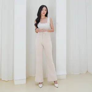 Marvie - Kylie Cutbray Highwaist Pants Flare Pants Petite Celana Wanita Panjang Premium