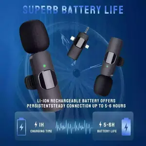 Mic Clip On 2.4G Wireless Noice Reduction for Vlogging Singing Interview YouTuber Jack 3.5mm 2 Microphone