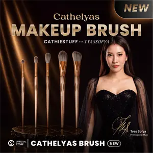 Cathelyas Makeup Brush by Cathiestuff x Tyas Sofya | Brush Makeup Premium Lembut Vegan | Brush Makeup Profesional