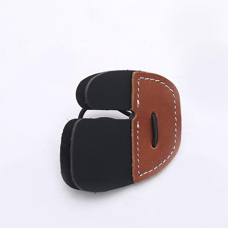 Product Introduction of Double-deck Leather Archery Finger Guard Protection Glove Tab Protector Shooting Pad Bow E0L0 39