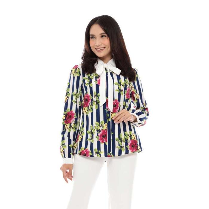 Gambar FAME - Blouse Wanita Lengan Panjang Striped/Print - 9211444 - S dari FAME Official Kota Surabaya 5 Tokopedia