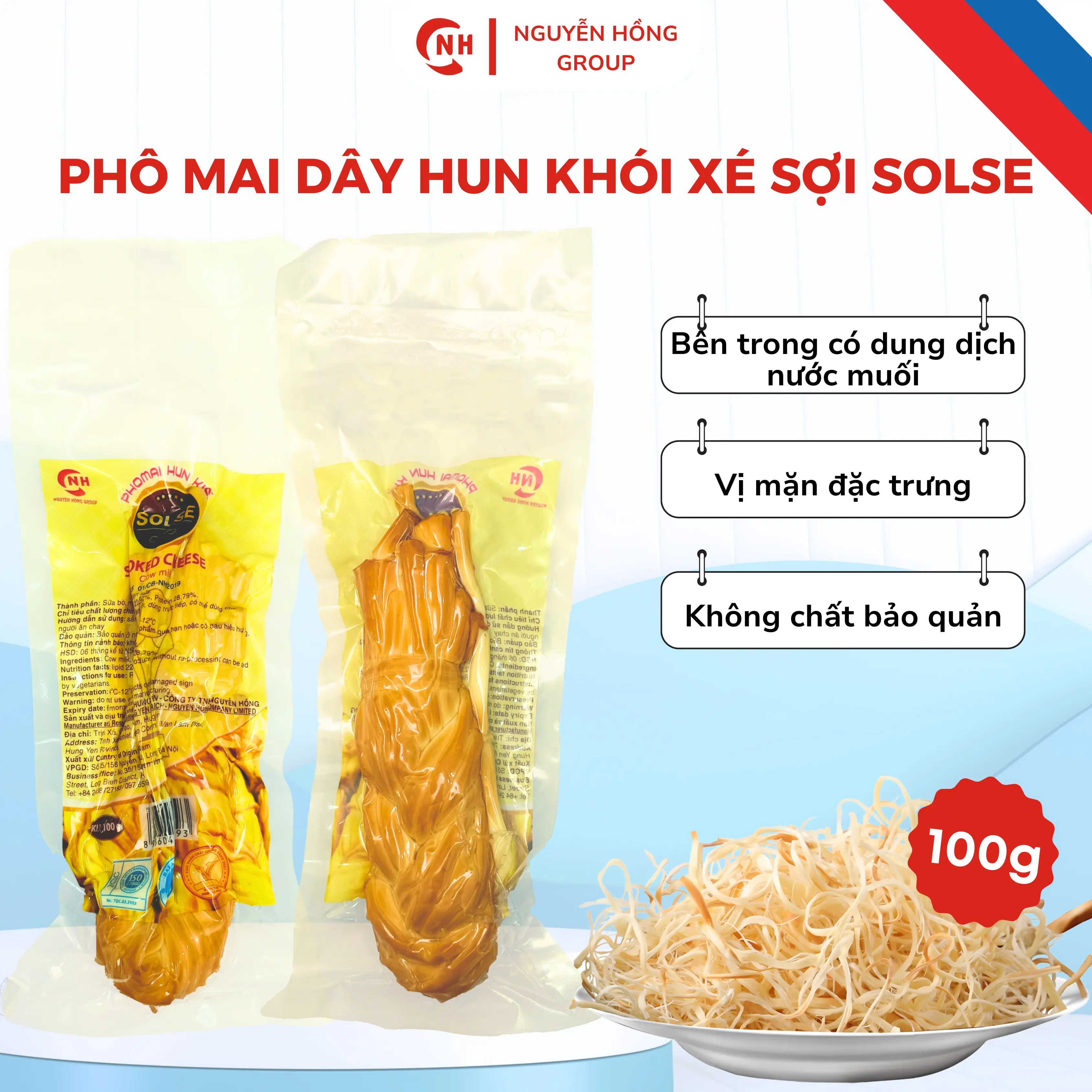 Phô mai dây xé sợi xông khói Mặn SOLSE Nga phômai hunkhói phô mai dây  hun khói phô mai