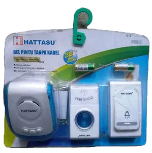 Bel Bell Pintu Rumah Kantor Garasi Door Bell Wireless Sensor Dual Remote Control Bel Pintu Suara Bunyi Melody Colokan Listrik 2 Remot Kontrol Portabel Double Tape Free Battery 23A Baterai Tanpa Kabel Tinggal Colok