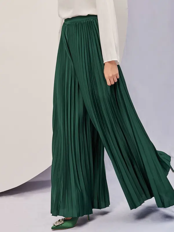 Celana Pensil Plisket BB / Kulot Pensil BB / Pleated Pencil Pants / Pleated Pants midi najwa Wanita Panjang Kancing Hitam Rayon Crinkle celanakulot rok span ombre 1