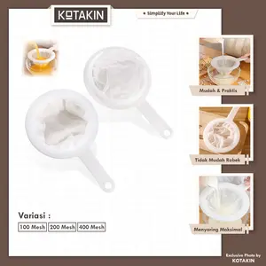 KOTAKIN Saringan Kain Nilon Praktis Perasan Penyaring Susu Kedelai Filter Mesh Nylon Kopi Jus Jamu