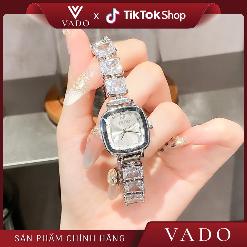 [LIVE 1 - DHJ2100-VADO] Đồng Hồ Nữ Đẹp Sang Chảnh, Dây Kim Loại, Đính Đá Phong Cách Sang Trọng - VADO DHJ2100