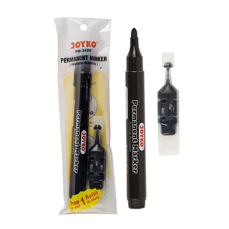 Spidol Permanent Marker Joyko Hitam - Spidol Permanen Free Refill - Bisa disi ulang 0