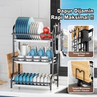 Gambar ANI Rak Pengering Piring 3 Susun Hemat Tempat – Rak Dapur Multifungsi Kokoh untuk Piring, Mangkuk & Gelas Anti Karat Kapasitas Besar V1A3 - Hitam (3 SUSUN) dari Anugrah Nusantara Industri Kota Administrasi Jakarta Utara 2 Tokopedia