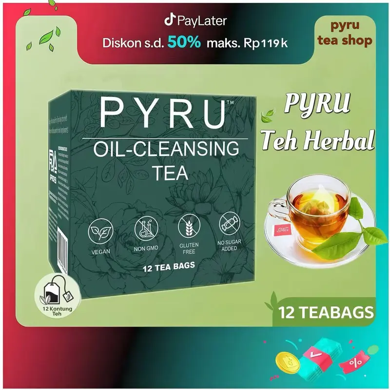 【PYRU】Minuman Herbal Alami – Tanpa Ekstrak Teh, Bebas Kafein, 12 Sachet per Kotak, Mengandung 10 Esensi Herbal Seperti Mawar Merah, Daun Teratai, dan Biji Cassia. Pilihan Sehat untuk Merawat Tubuh dan Kulit. 5