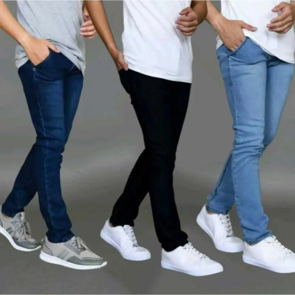 Celana jeans pria Bahan melar pensil cowok panjang skinny