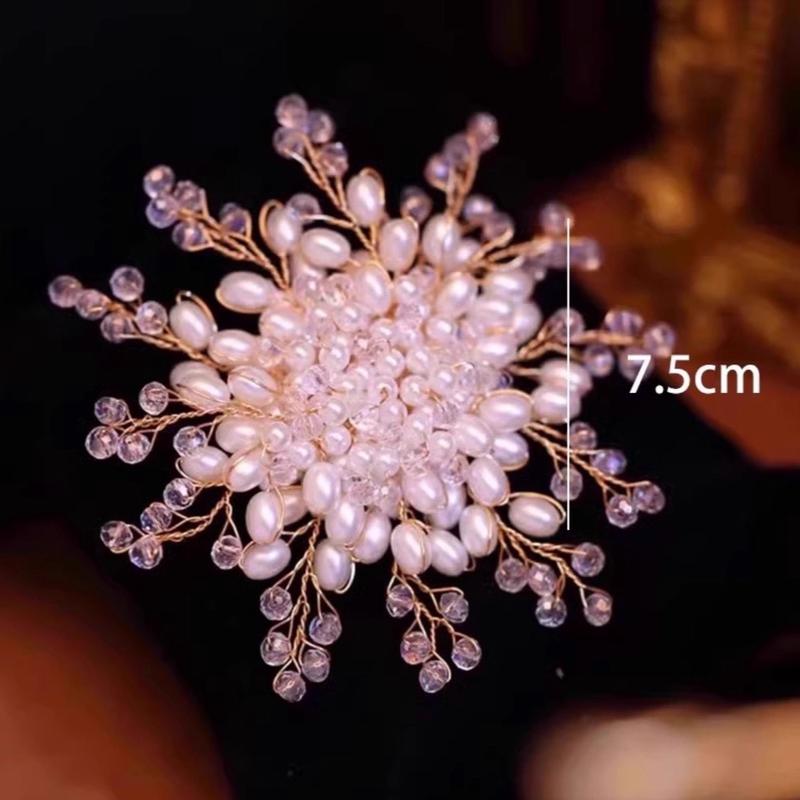 (Bebas beli 2 dapat bonus) B35 Bross hijab mutiara snowflake mewat titanium Korea original 4