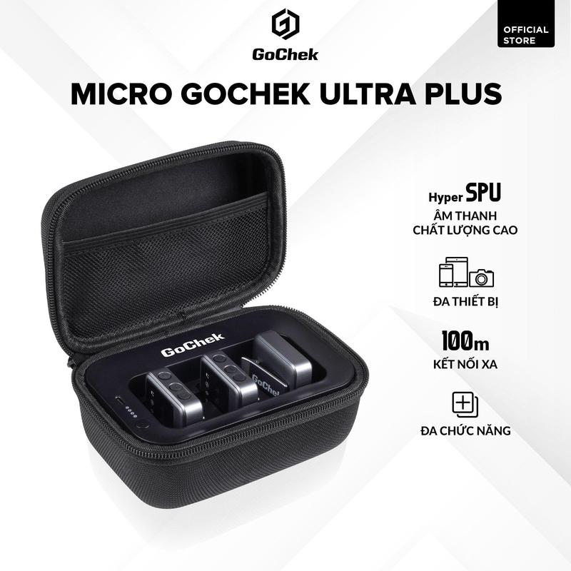 Micro thu âm chuyên nghiệp Gochek sử dụng đa thiết bị, đa chức năng. Micro không dây GoChek Ultra Plus