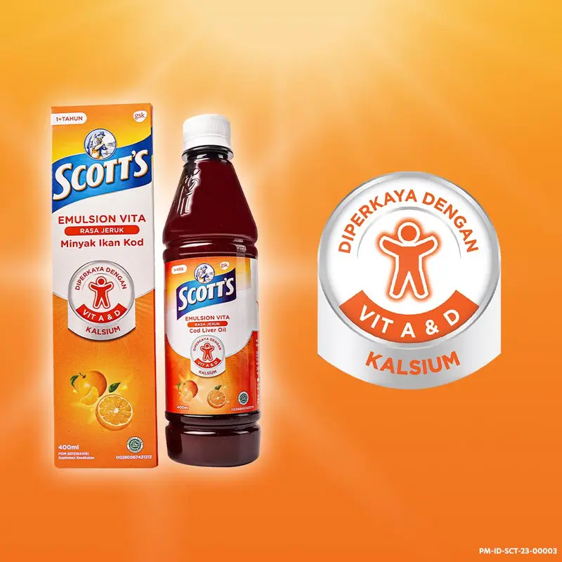 Scott's Emulsion Vita Rasa Jeruk dengan Vitamin A dan D + Kalsium 400ml 1