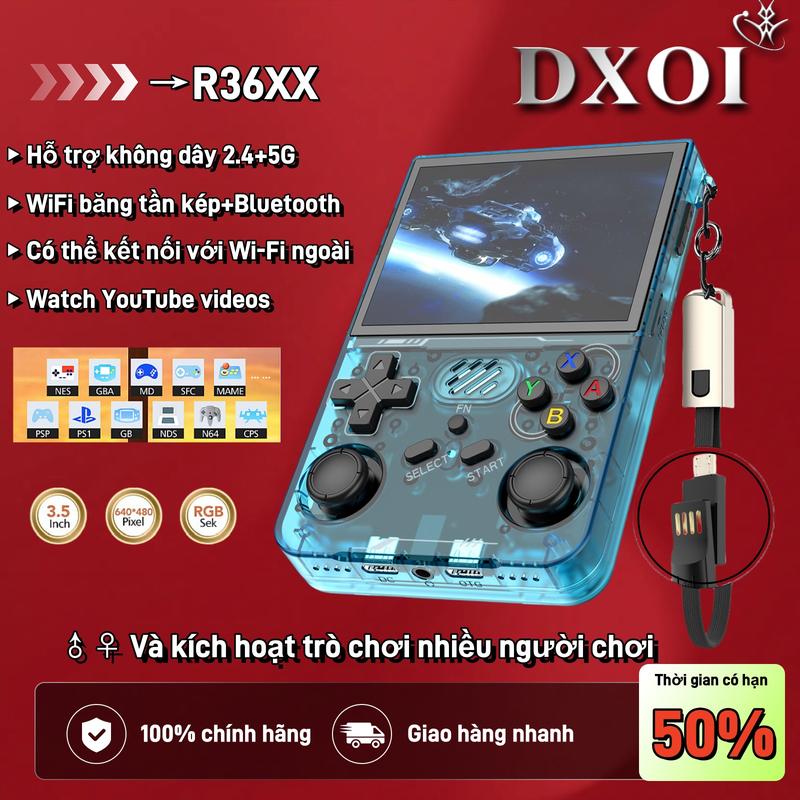  Máy Chơi Game cầm tay R36XX nâng cấp không dây 2,4 + 5G hỗ trợ xem video hỗ trợ WIFI + Bluetooth chiến đấu nhiều người chơi 
