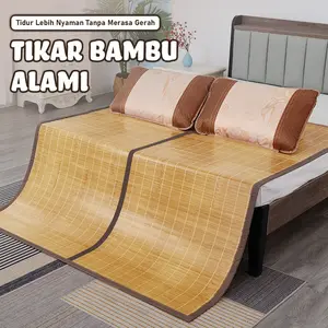 Barito Indo Tikar Lipat Bambu Alami 180x200 160x200 & 120x200CM Dekorasi Kamar ELegan Matras Pelindung Kasur (X7A1/X7B1/X7C1)