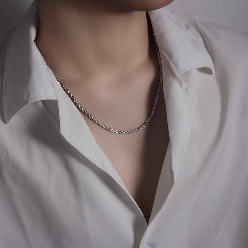 Dây Chuyền Xoắn, Đơn Giản Và Thanh Lịch, Vòng Cổ Xương Đòn Hợp Xu hướng Cho Nam, Phong Cách Cổ Điển Không Phai Màu, Dây Chuyền Dễ Phối Đồ Hip-Hop