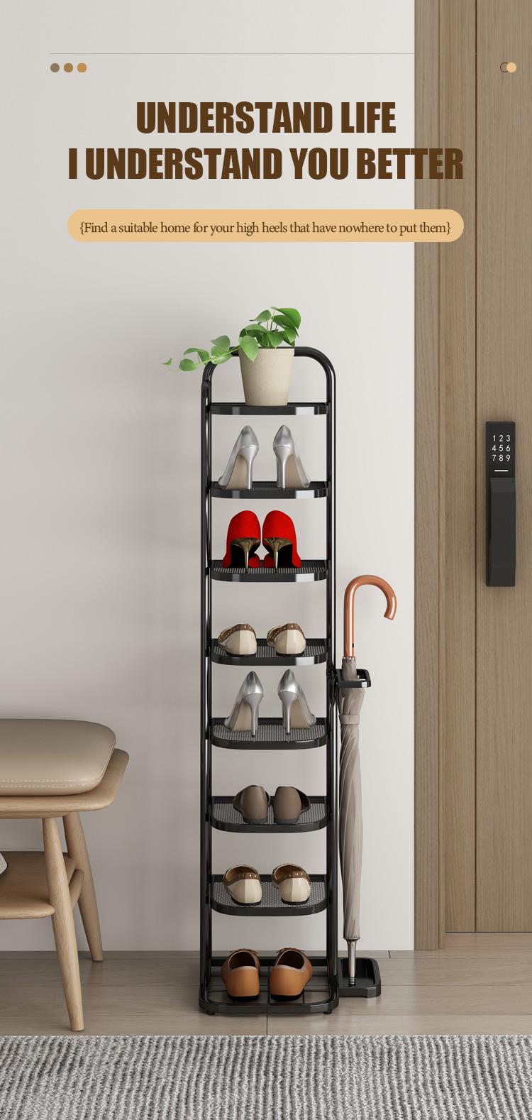 WARM LAB Rak sepatu besi sederhana dan sederhana Instalasi besar multi-lapisan sederhana