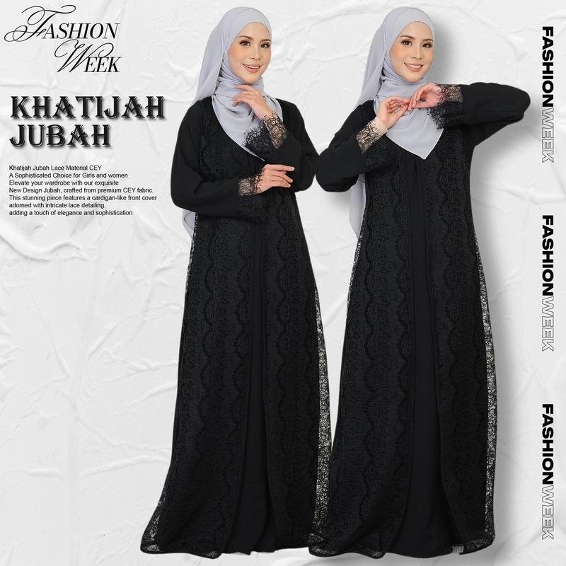 Product Introduction of Khatijah Jubah Lace Luxurious CEY Fabric Enjoy the comfort and durability of high quality CEY material 13
