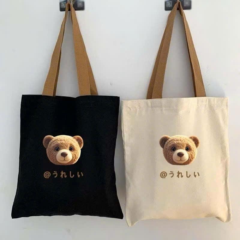 Túi Tote Nam Nữ Xinh Đi Học Cute Vải Bố PVC Đeo Vai Đáng Yêu Vừa Sách Vở Giá Rẻ Thời Trang Học Sinh Dễ Thương Bag Kích Thước 35x30cm Đường May Sắc Nét Phong Cách Hàn Quốc Siêu Dễ Phối Với Các Item Khác