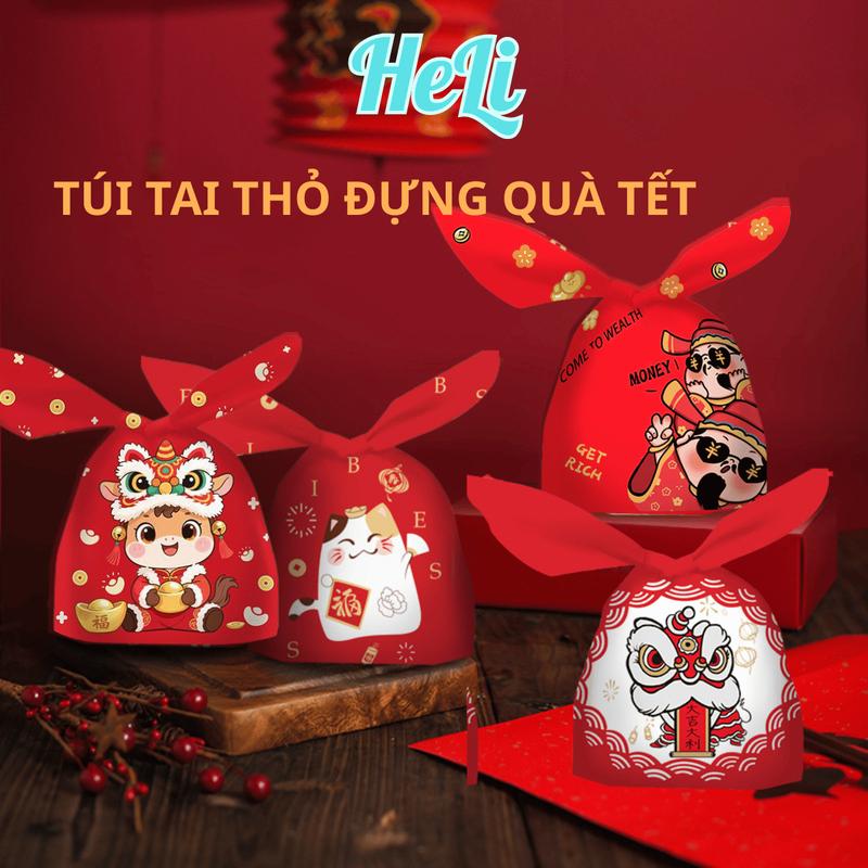 TAI THỎ SET 10 50 TÚI ĐỰNG BÁNH KẸO TẾT HÌNH TAI THỎ NHIỀU HỌA TIẾT TÚI ĐỰNG QUÀ SINH NHẬT QUÀ TẶNG TẾT