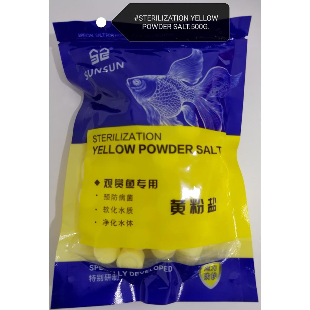 Sunsun Sterilization Yellow Powder Salt 500gram Aquarium Fish Ikan Akuarium Garam Kuning