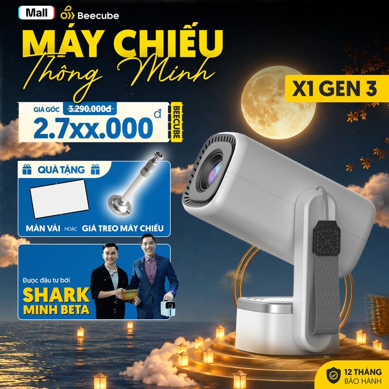 Máy Chiếu Mini Cao Cấp Beecube X1 Gen 3 - Bảo Hành 1 Đổi 1 Trong 12 Tháng, Máy…