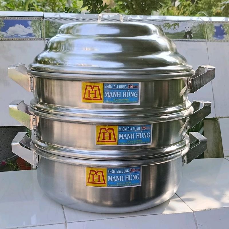 xửng hấp sizes 3t 34cm.có vỉ sôi nhôm chính hãng mạnh Hùng sáng bóng dầy dặn.hấp sôi.hấp bánh bao.hấp bánh ít.hấp bánh lăn. hấp gà.hấp của. hấp ghẹ.vv
