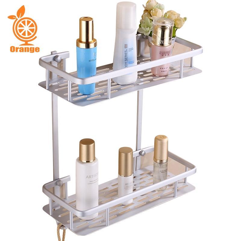 Rak Kamar Mandi Toilet Rack Tempat Sabun Aluminium Serbaguna Rak Sabun Handuk 2 Susun 5