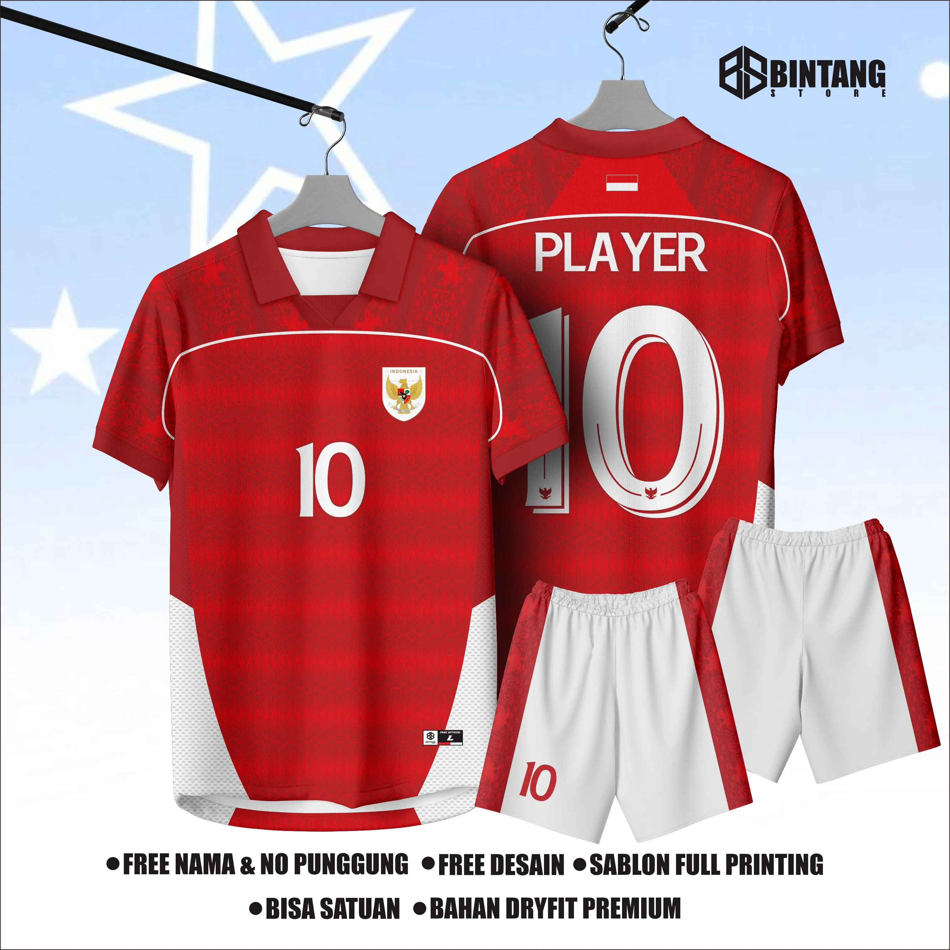 JERSEY BOLA TIMNAS 2025 TERBARU JERSEY INDONESIA PREMIUM GRATIS NAMA PUNGGUNG Baju Sport