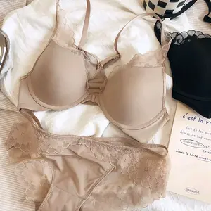 Vanessa Bra Set Setelan BH+CD Kawat PUSH UP Front Buckle Gather Seamless Celana Dalam Lingerie Sexy Backless