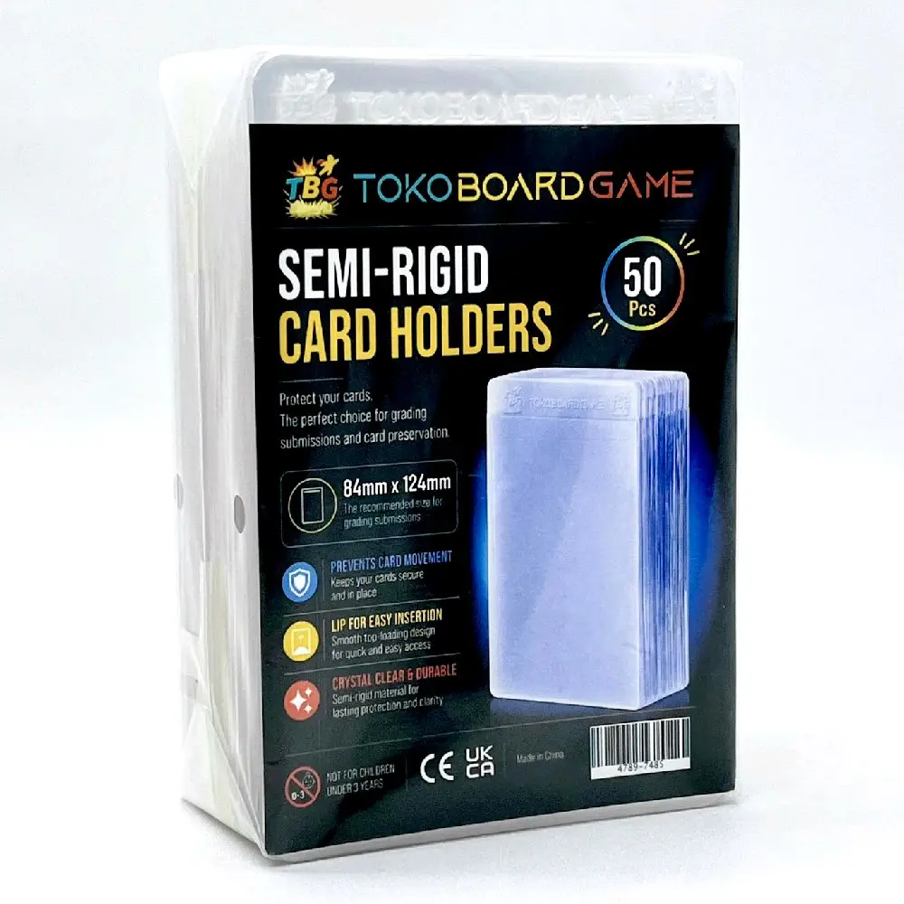 TOKOBOARDGAME TBG Grading Sleeves Sultan Semi Rigid Card Holder 50ct 84x124mm untuk Pokemon TCG Toploader Perlindungan Kartu Koleksi