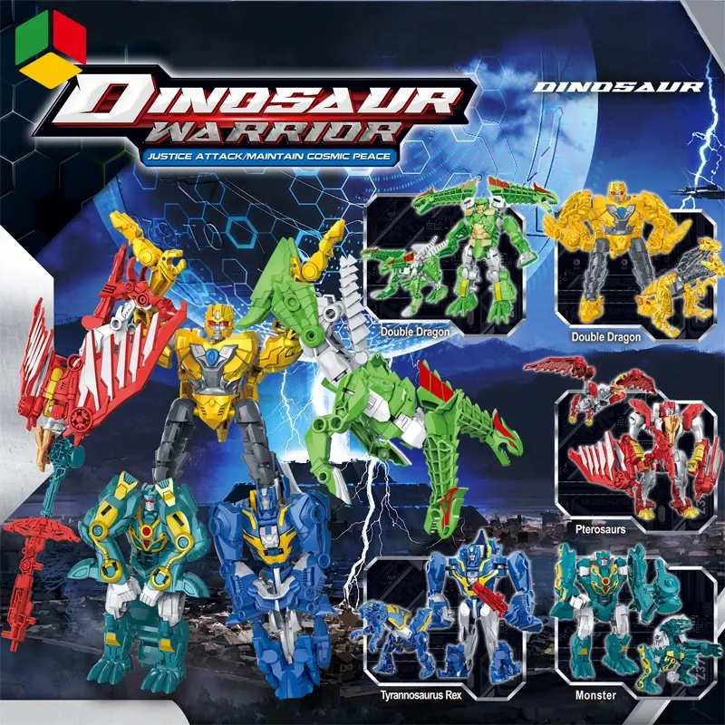 1 PCS Mainan Robot Transform Warrior / Dinosaurus Transform Warrior Set 1