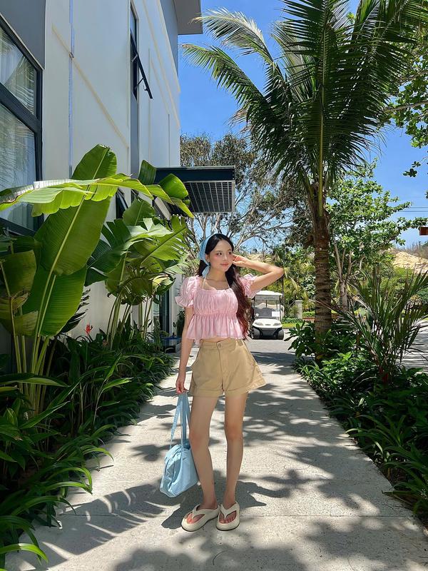 Q05 Donna Pants Wepretty Quần Short Nữ Chất Vải Kaki Mềm Nhiều Màu Dễ Phối Đồ Phong Cách Hàn Quốc Nhẹ Nhàng Nữ Tính 5