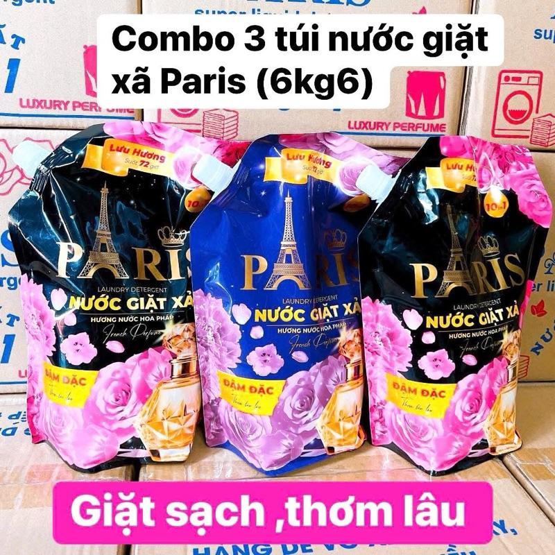  Combo 3 Túi  6kg6 Nước  Giặt Xã Paris Đậm Đặc Phiên Bản Mới Lưu Hương Giặt Sạch,Thơm Lâu 