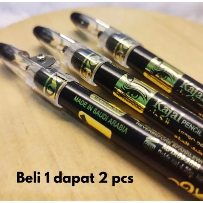 ( Buy 1 get 1 ) Celak Kajal Milai Saudi / Celak /Eyeliner Original Waterproof Hitam Pensil