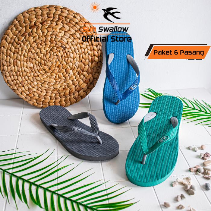 Gambar Paket 6 Pasang Sandal Jepit Karet Pria Sendal Sun Swallow Wave Motif Ombak dari Sun Swallow Sandals Kota Administrasi Jakarta Utara Tokopedia