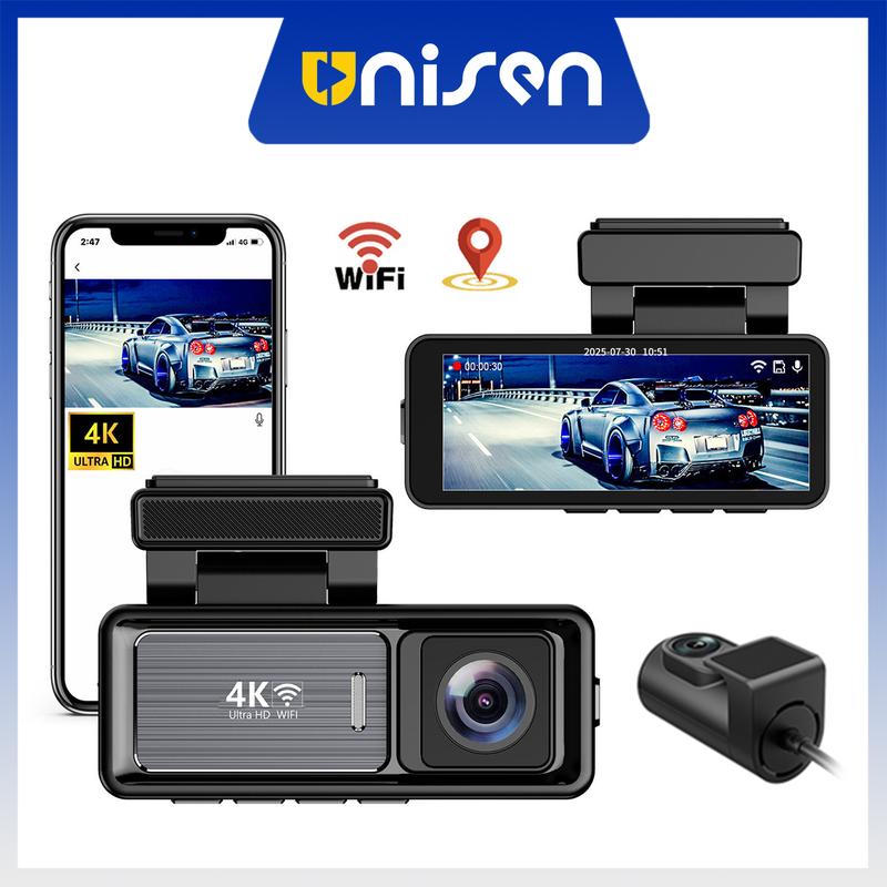  Unisen X20 Camera hành trình ô tô 4K 2 camera trước và sau Full HD ghi hình vòng lặp tự động giám sát đỗ xe 24 giờ cảm biến trọng lực 