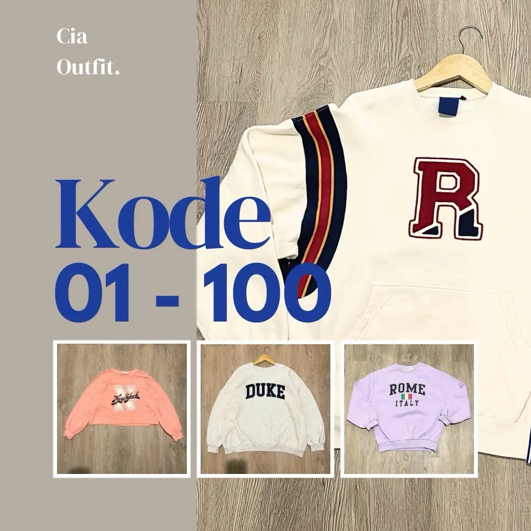 [01-100] Crewneck Oversize Unisex- Character Gemoy Crop Halfzip Sweatshirt Hoodie Croptop Lengan Panjang Atasan Murah
