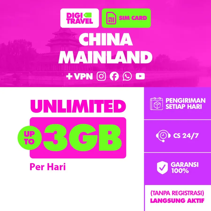 SIM Card China Unlimited | Simcard China Cina Unlimited | SIM Card Simcard Roaming | DIGITRAVEL SIM Card Simcard China Cina Unlimited Include VPN