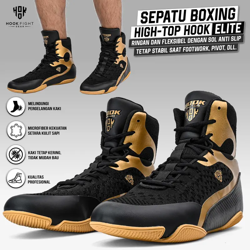 Sepatu Tinju Hook Profesional Boxing Shoes Sepatu Boxing GLF1 0