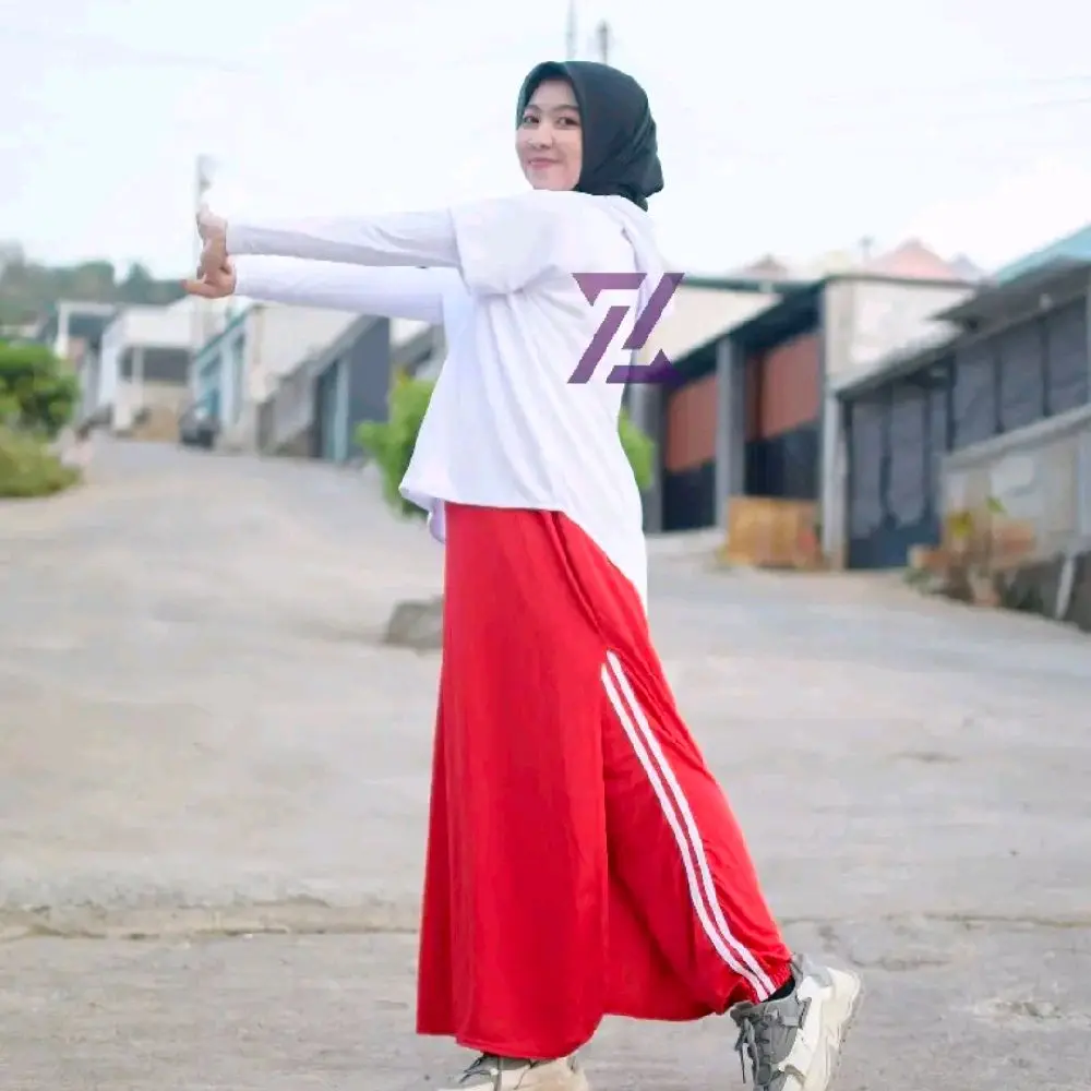 Celana Rok Muslimah polos Gowes dewasa Senam Sport Panjang Bahan Dri Fit Super Ringan Simple Ukuran L XL XXL Ready Stock