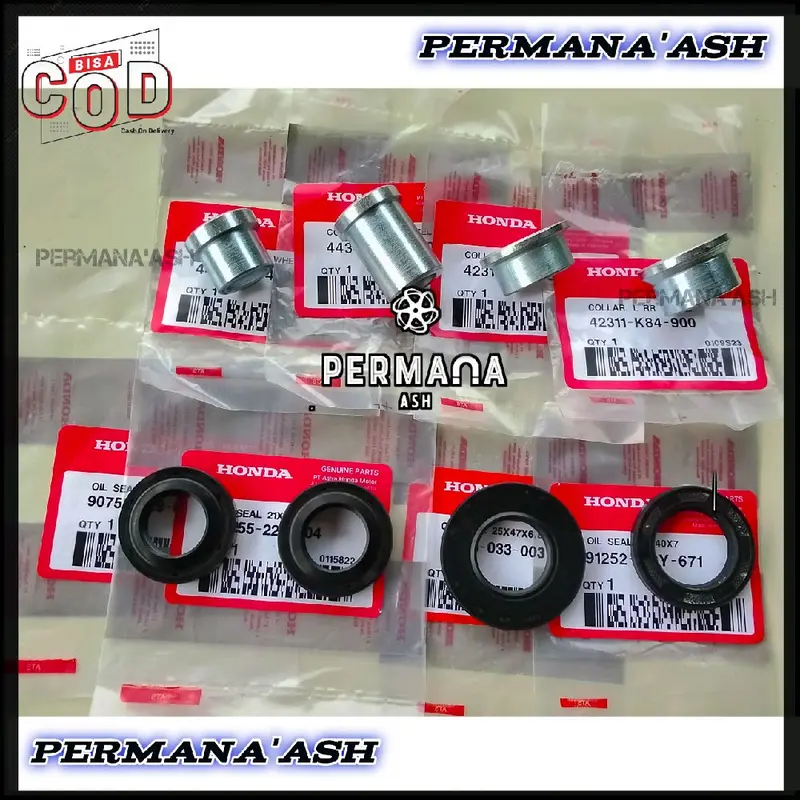 BOSH DAN SEAL FULLSET RODA DEPAN BELAKANG HONDA CRF 150L 150F / KARET SIL SEAL PENUTUP TUTUP BEARING DAN BOSH BOS BUSHING COLLAR COLAR KOLAR VLEG VLEK TROMOL RODA DEPAN BELAKANG KIRI DAN KANAN HONDA CRF 150L 150F NON ORIGINAL HONDA AHM 0