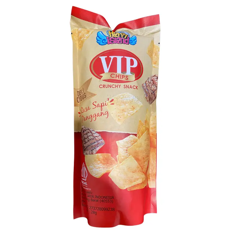 TERLARIS VIP CHIPS keripik kentang Crunchy Snack 28 gr Isi 10 pcs Rasa Rumput Laut Sapi Panggang 1