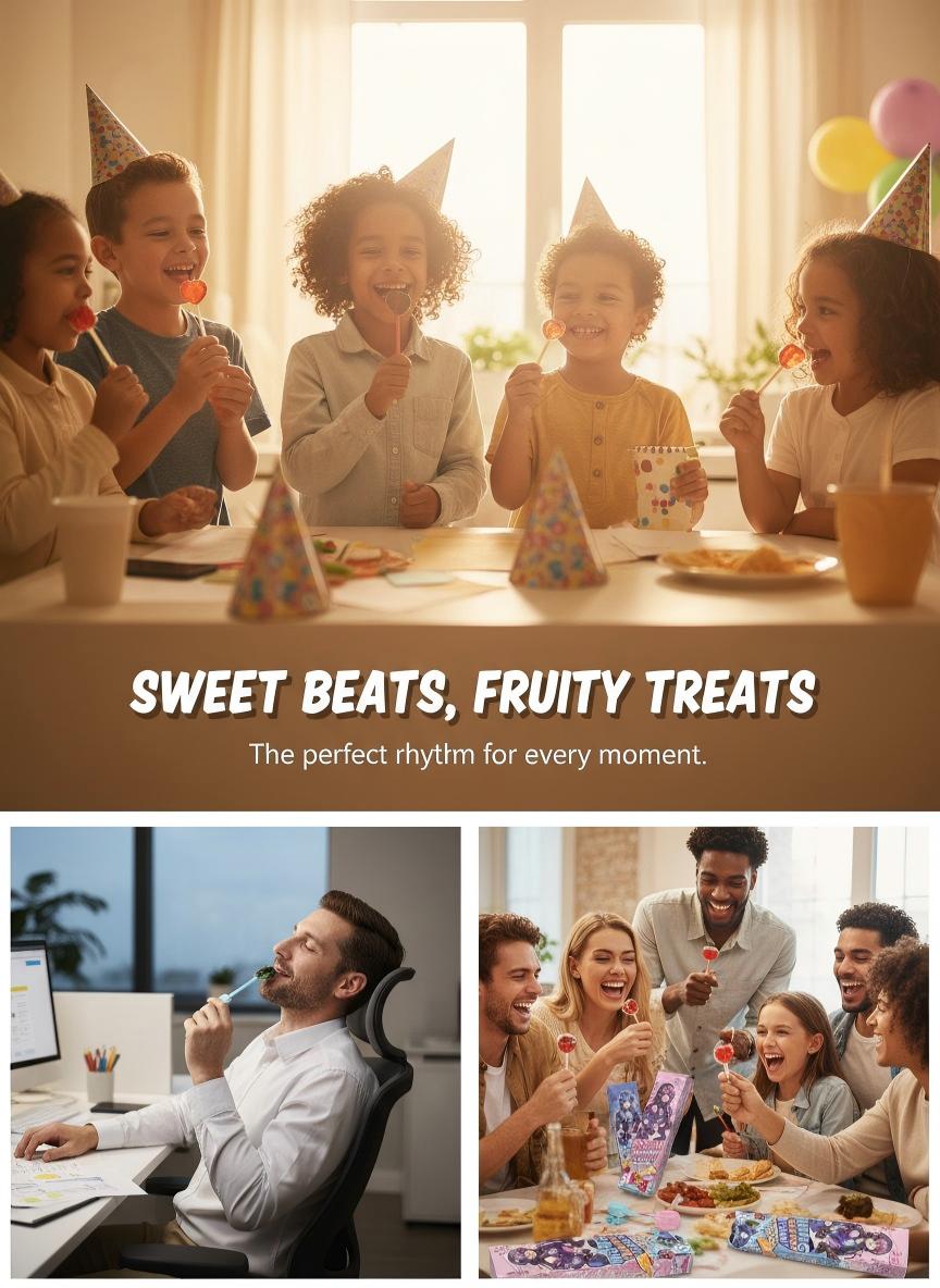 [HALAL] Music Lollipop Candy – Permen Gitar Unik Rasa Blueberry & Strawberry Halal Cocok untuk Party & Goodie Bag