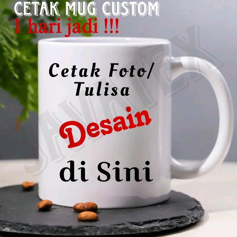 CETAK MUG CUSTOM FOTO TULISAN SUKA SUKA TANPA MINIMAL ORDER KERAMIK PUTIH COCOK UNTUK COUPLE ATAU SOVENIR 0