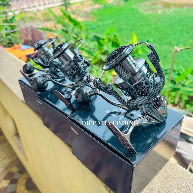 Máy Câu Sông - Hồ - Biển SSG -3000 5000 7000 màu rằn ri cực lạ - Tay Quay Độ Bằng Kim Loại chuyên tải cá khủng